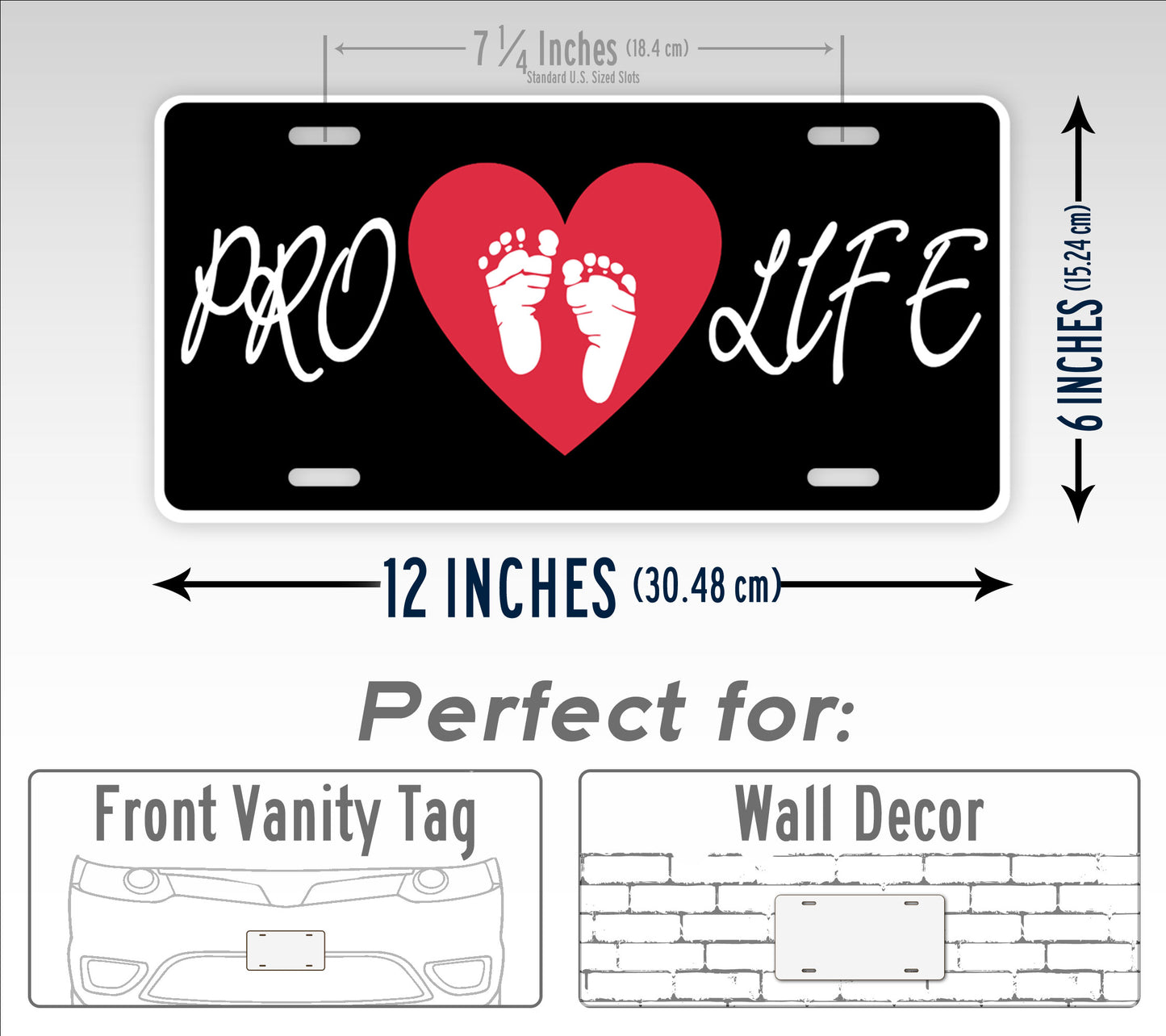 Pro Life Heart And Baby Feet License Plate