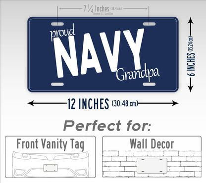 Proud navy Grandpa License Plate