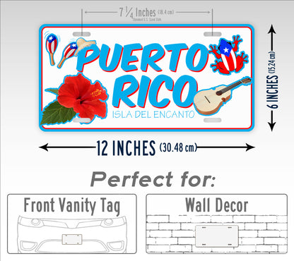 Colorful Novelty Puerto Rico Isla Del Encanto License Plate