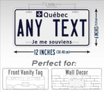 Personalized Quebec Canada Custom License Plate