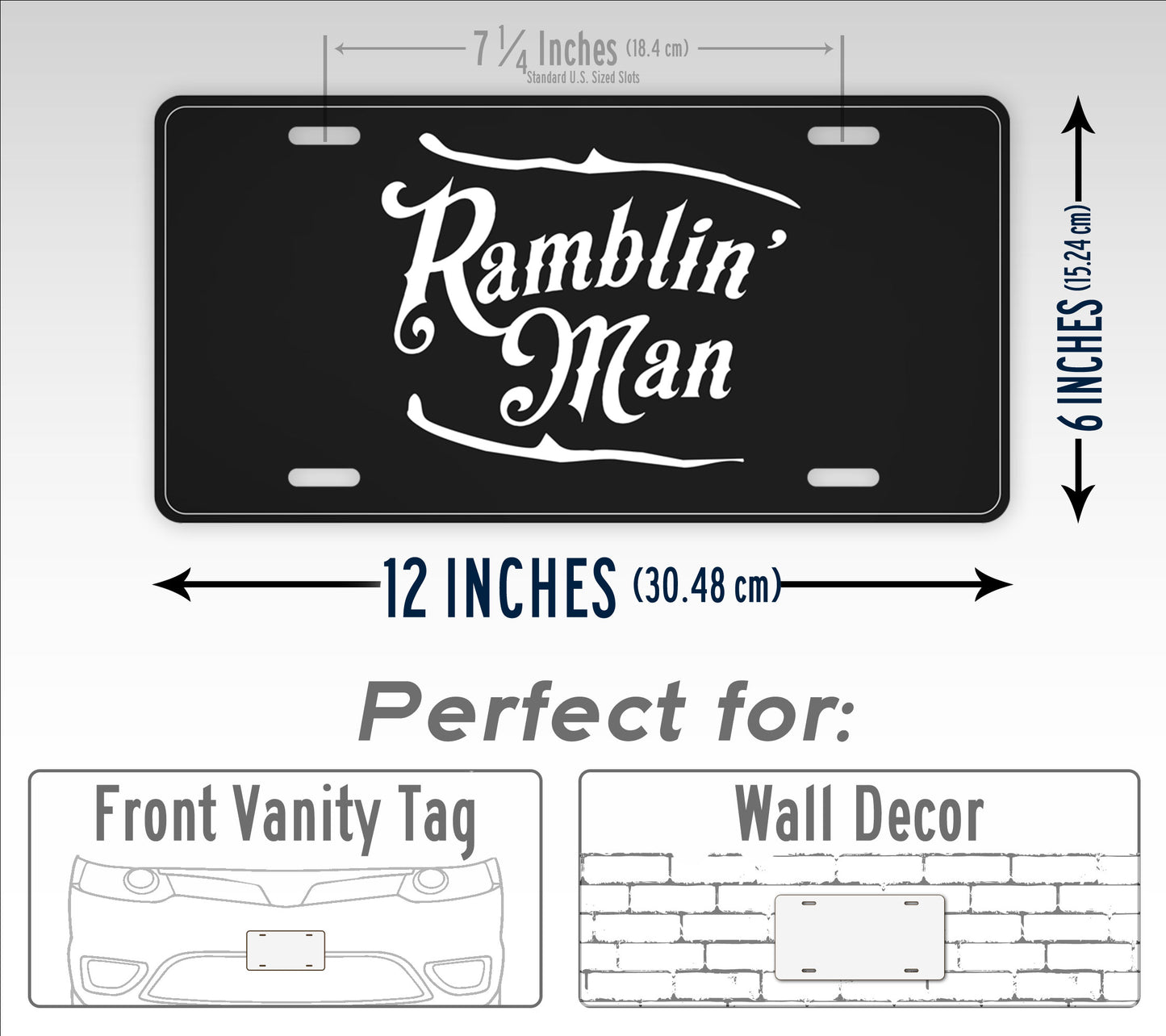 Vintage Ramblin' Man License Plate