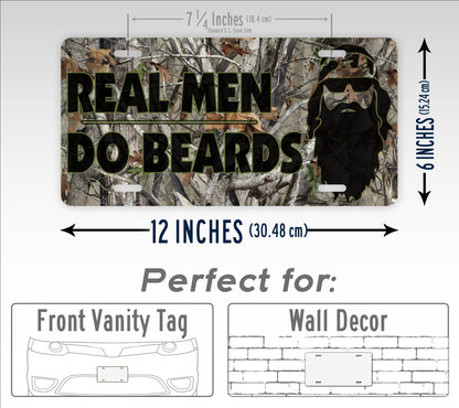 Real Men Do Beards Camo License Plate