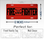 Fire Fighter Cross Axe And Oxygen Mask License Plate