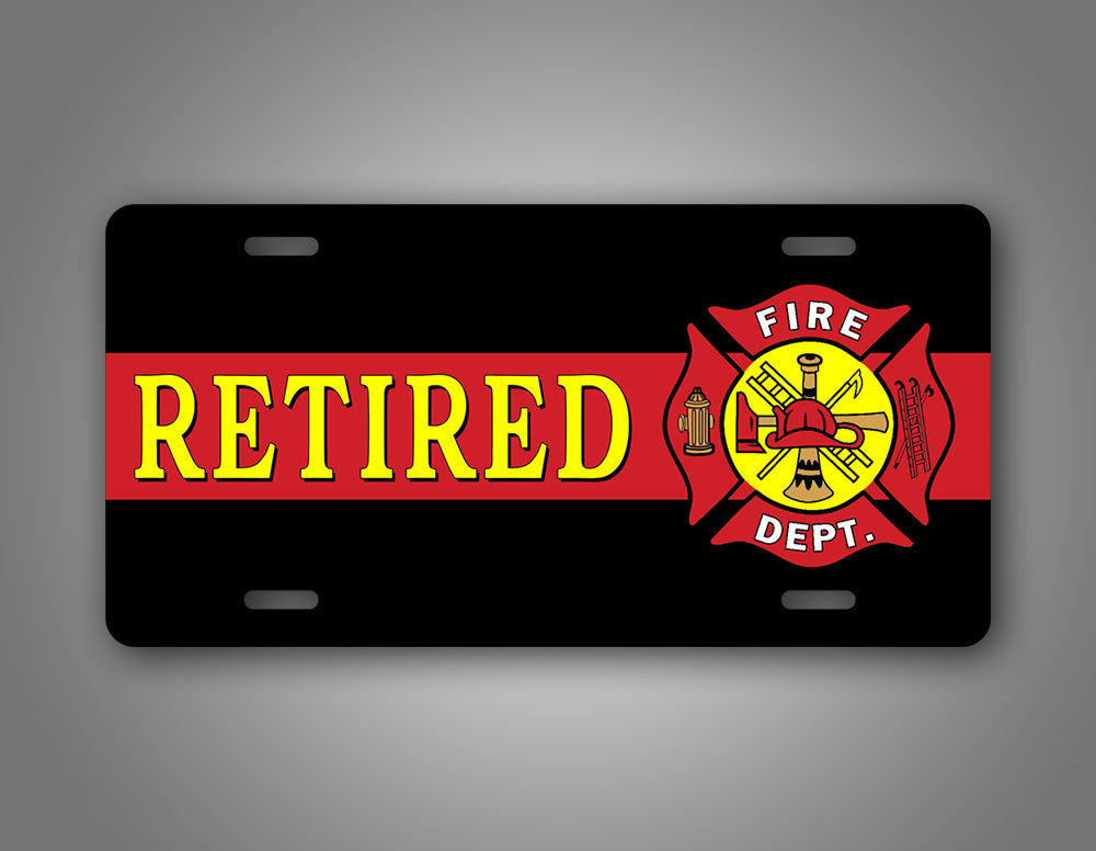 Novelty Retired Firefighter 6x12 License Plate