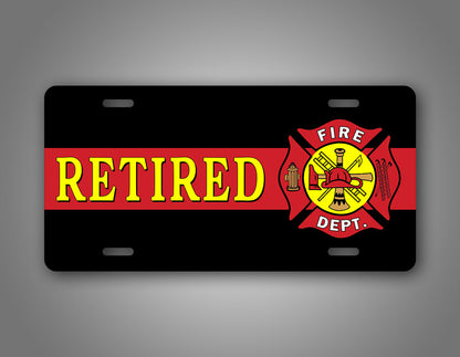 Novelty Retired Firefighter 6x12 License Plate