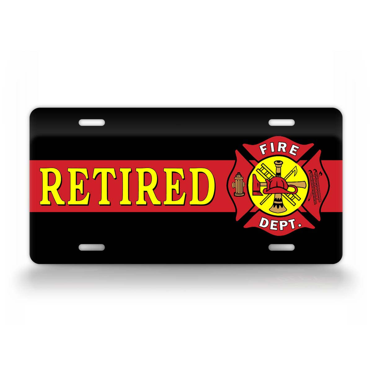 Novelty Retired Firefighter 6x12 License Plate