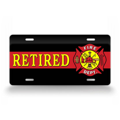 Novelty Retired Firefighter 6x12 License Plate