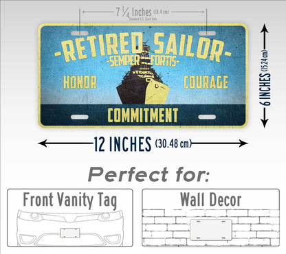 Retired Sailor U.S. Navy Veteran License Plate