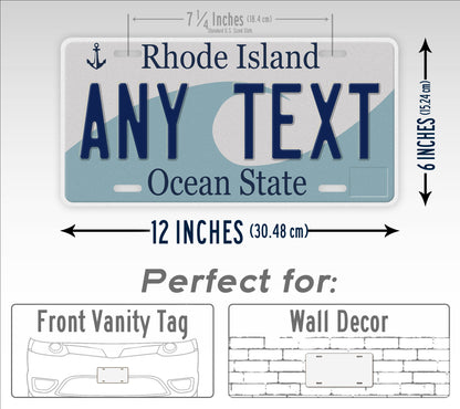 Personalized Rhode Island State Custom License Plate