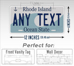 Personalized Rhode Island State Custom License Plate