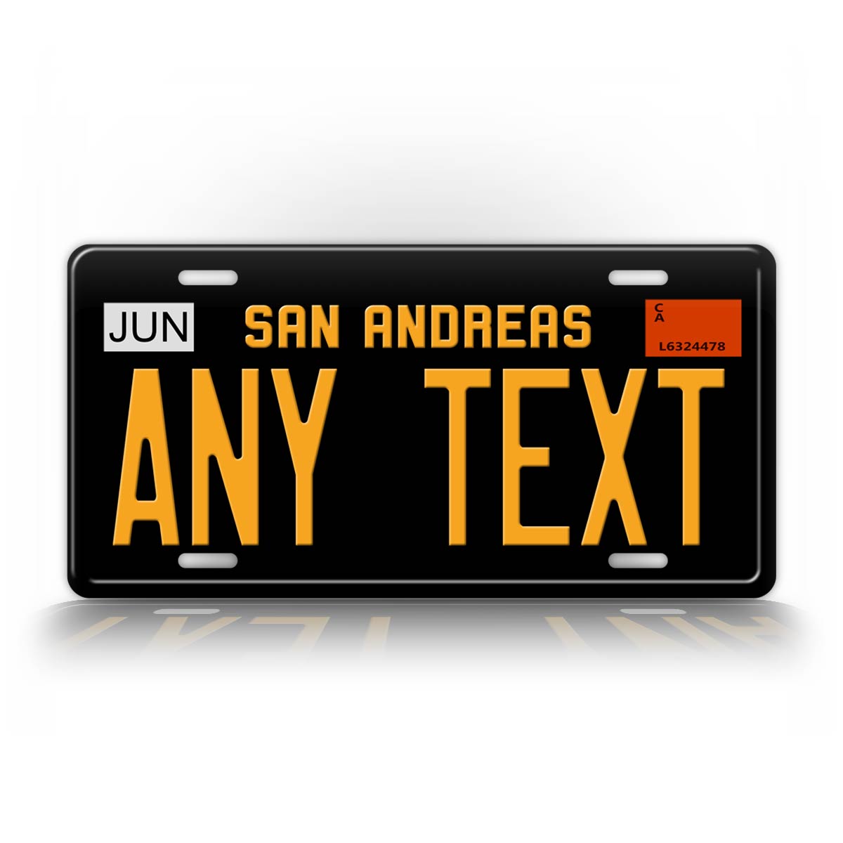 Novelty San Andreas Black And Yellow Custom 6x12 License Plate