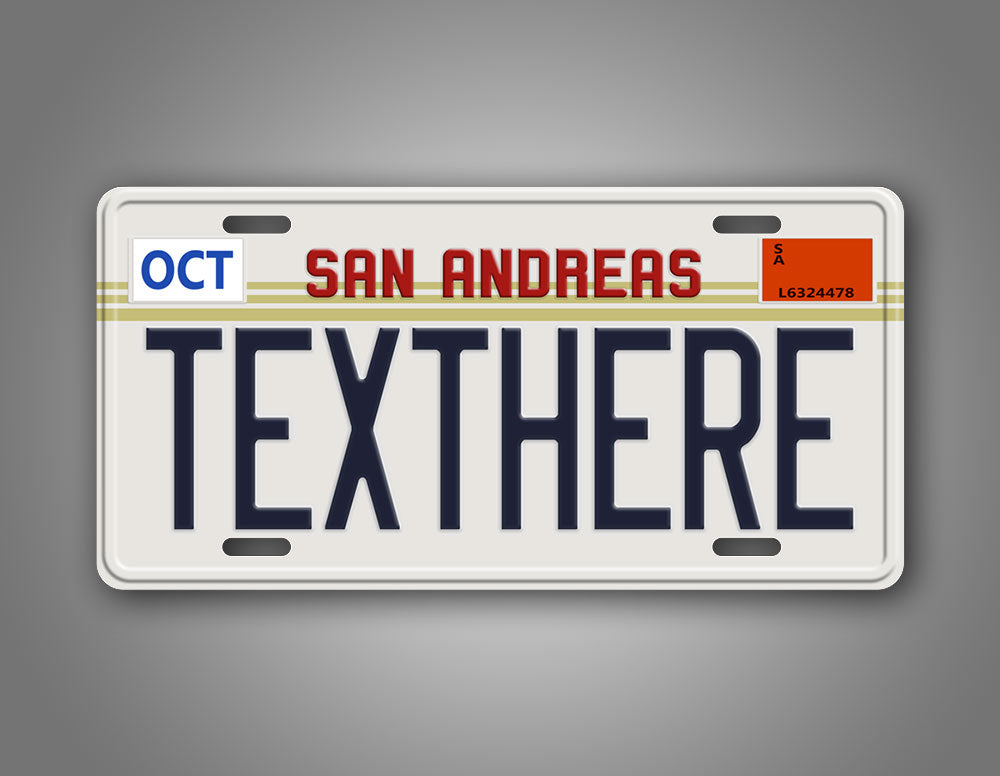 Novelty San Andreas No Sun Custom 6x12 License Plate