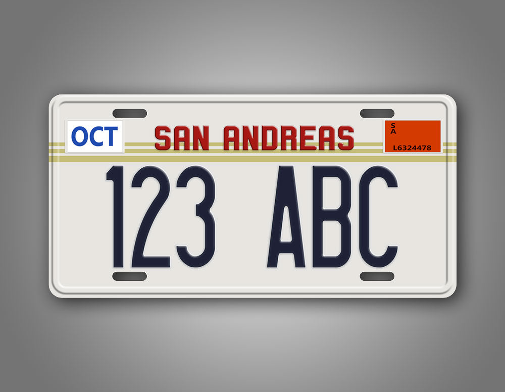 Novelty San Andreas No Sun Custom 6x12 License Plate