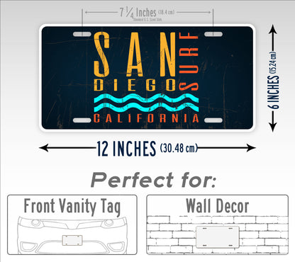 San Diego California Surfing License Plate