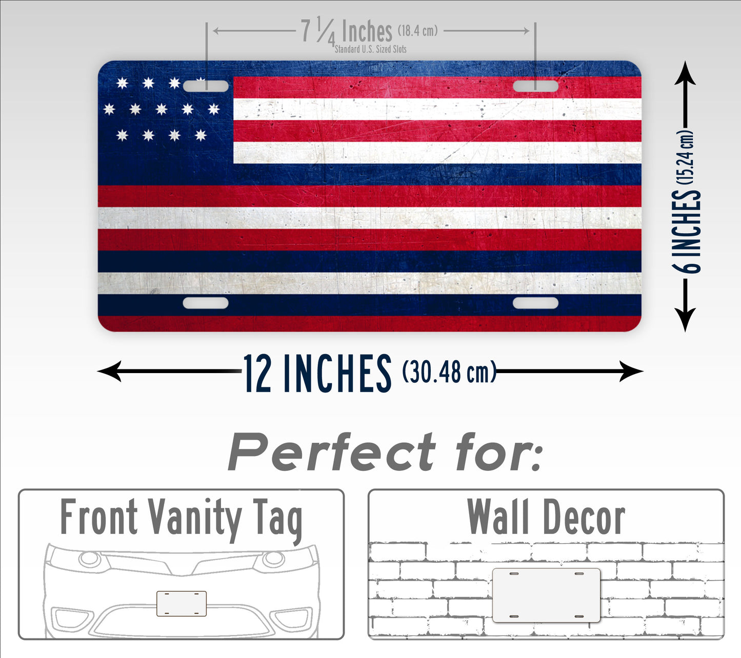 John Paul Jones "Serapis" Weathered Metal Flag License Plate