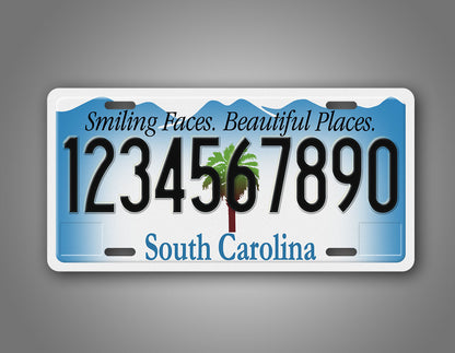 Novelty South Carolina  Custom Smiling Faces. Beautiful Places. 6x12 License Plate