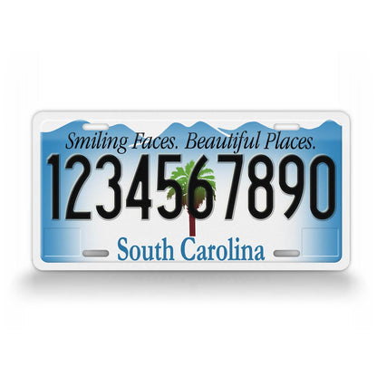 Novelty South Carolina  Custom Smiling Faces. Beautiful Places. 6x12 License Plate