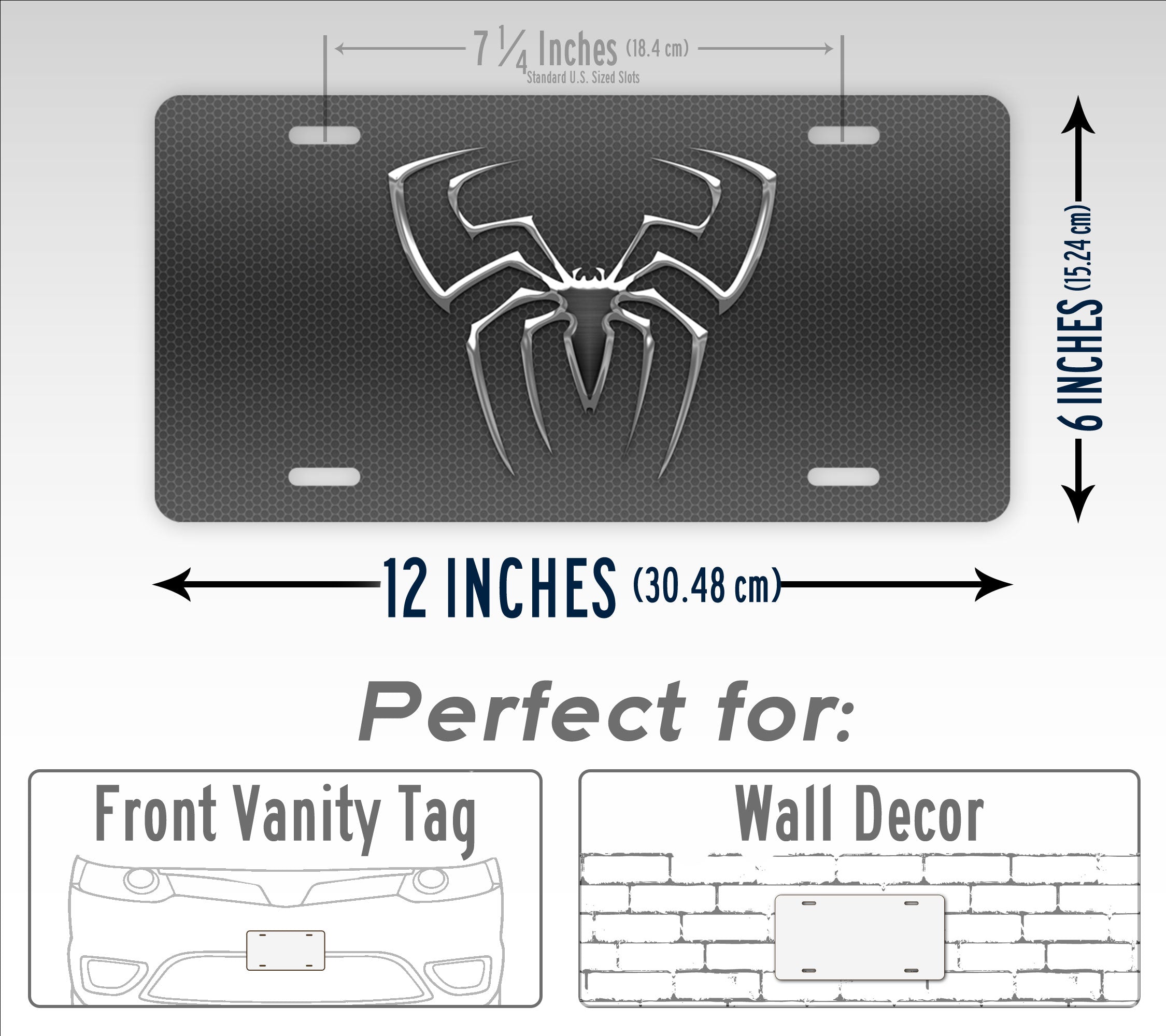 TrickToppers Silver Spider License Plate Bolts - 4 Tall Billet Style Fasteners - #024