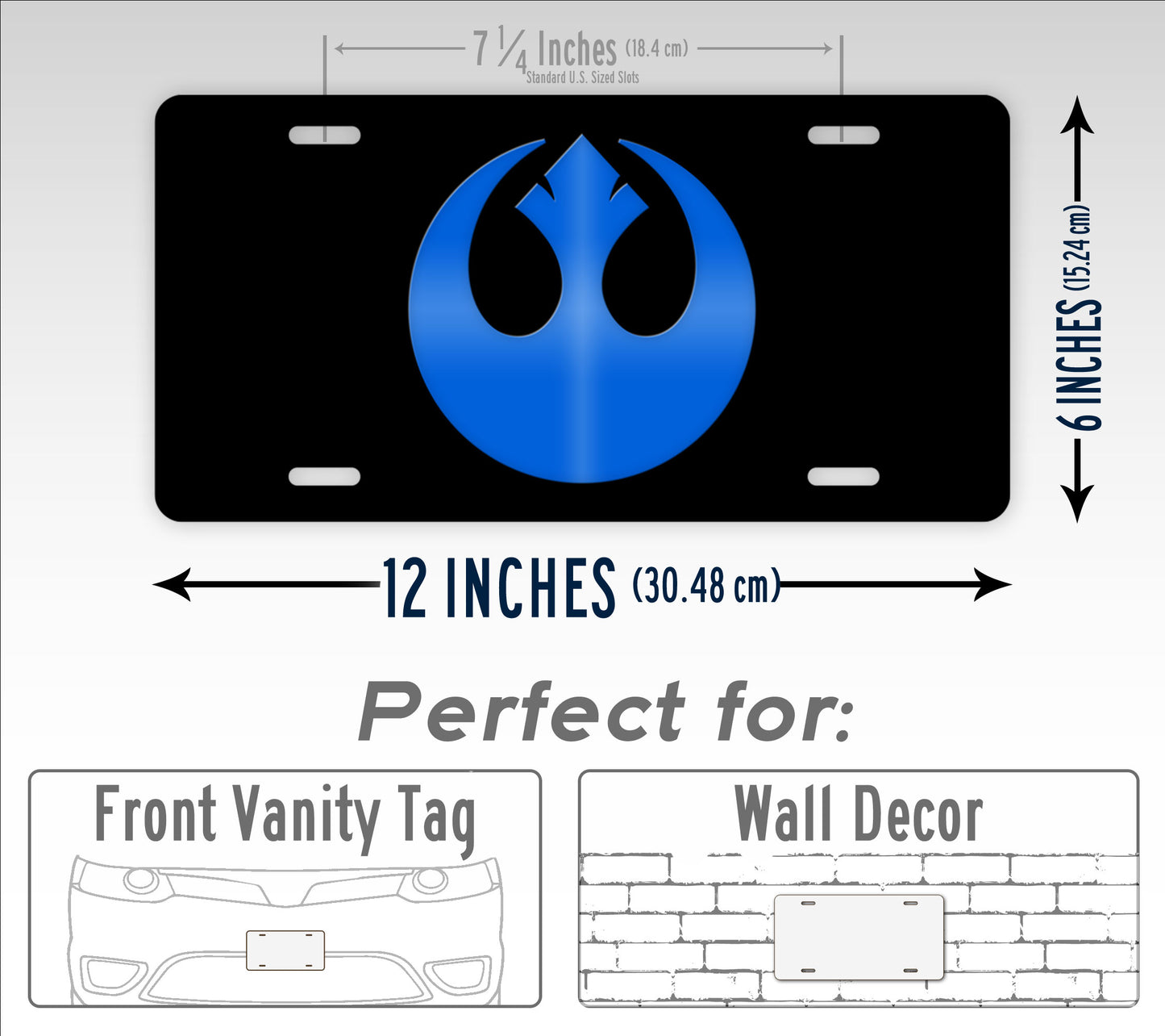 Star Wars Blue Rebel Alliance Emblem License Plate