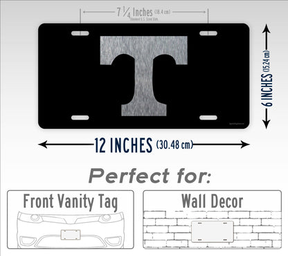 Tennessee State VOLS Silver Power T License Plate