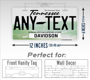 Personalized Tennessee State Custom License Plate