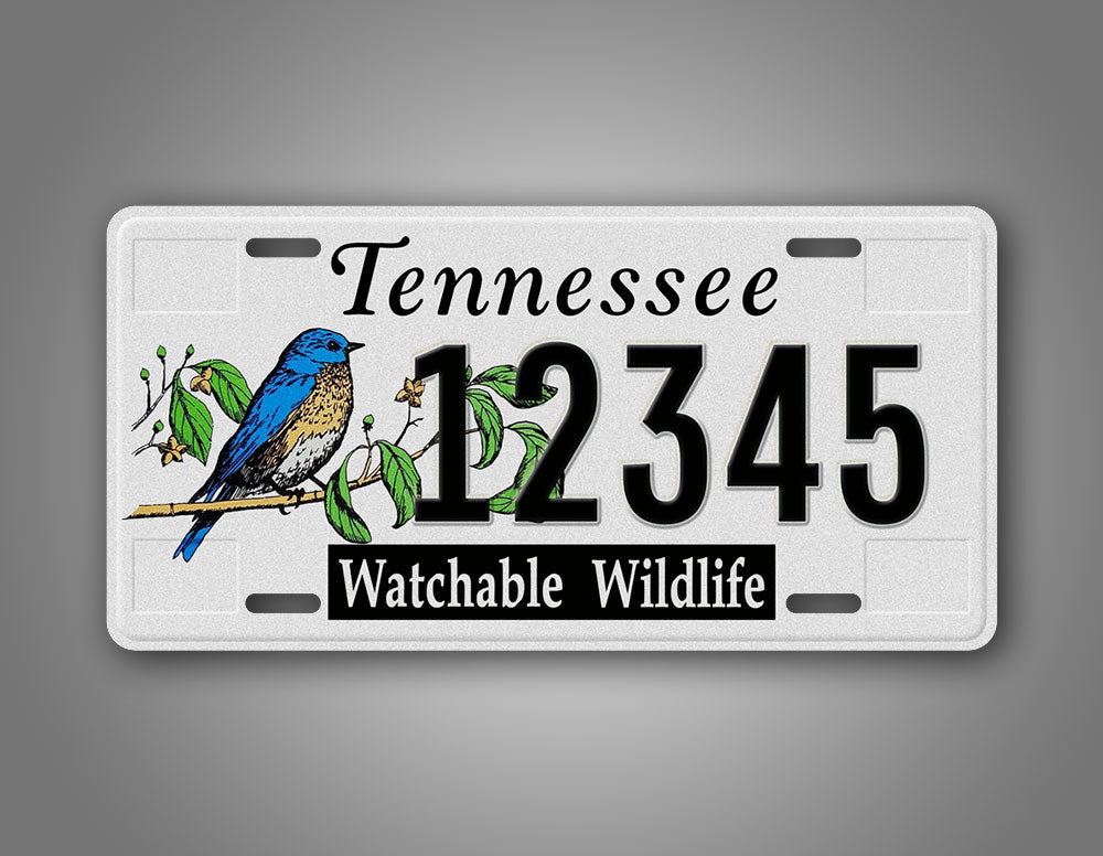 Novelty Tennessee Eastern Bluebird "Watchable Wildlife" Custom License Plate