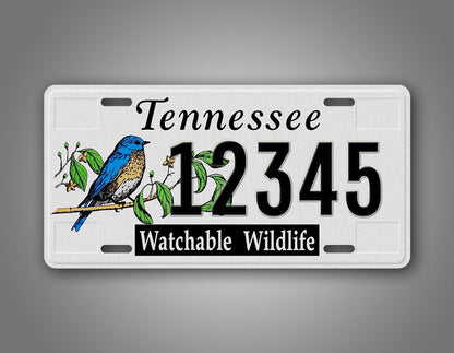 Novelty Tennessee Eastern Bluebird "Watchable Wildlife" Custom License Plate