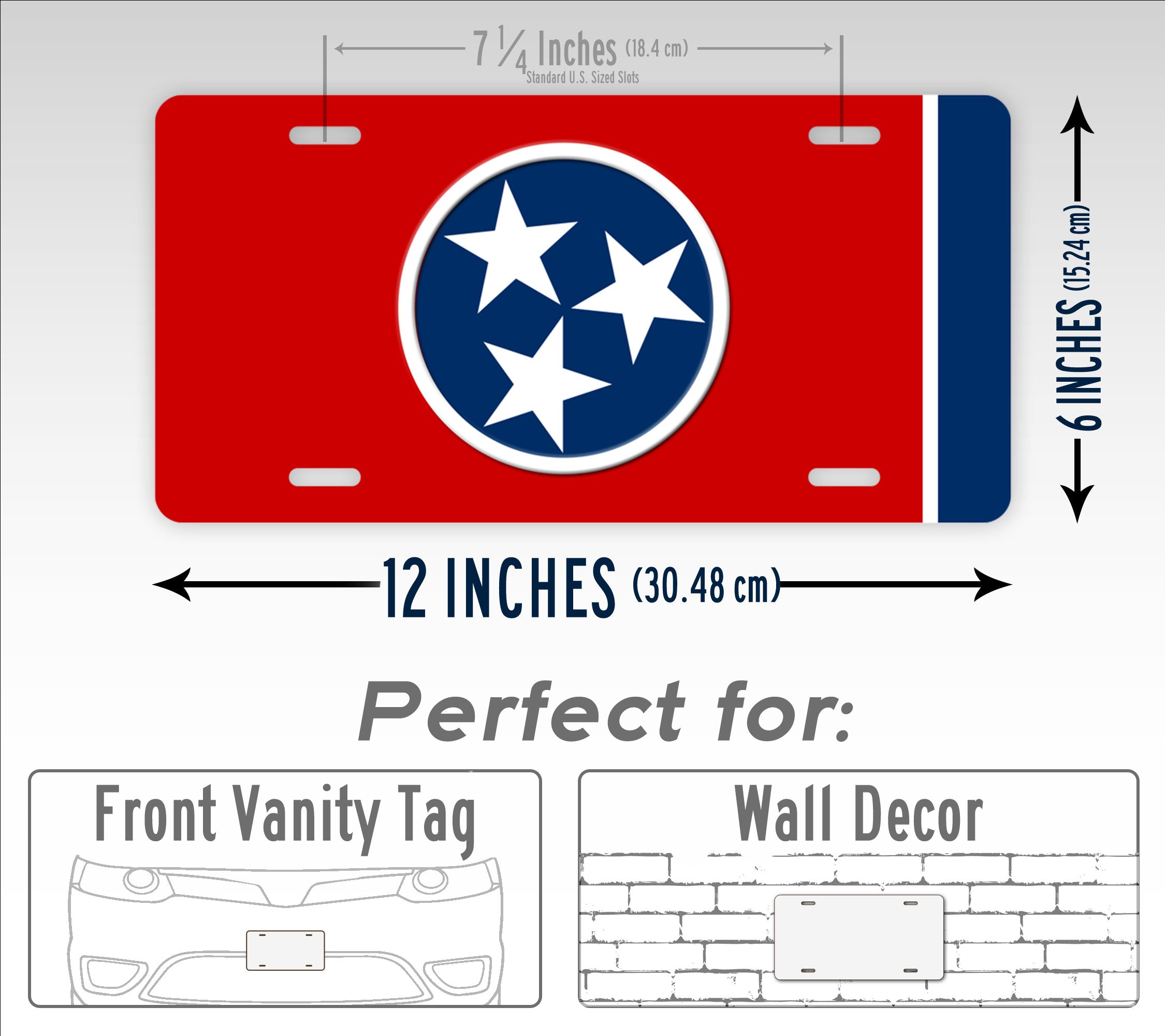 Tennessee State Tri Star Flag License Plate