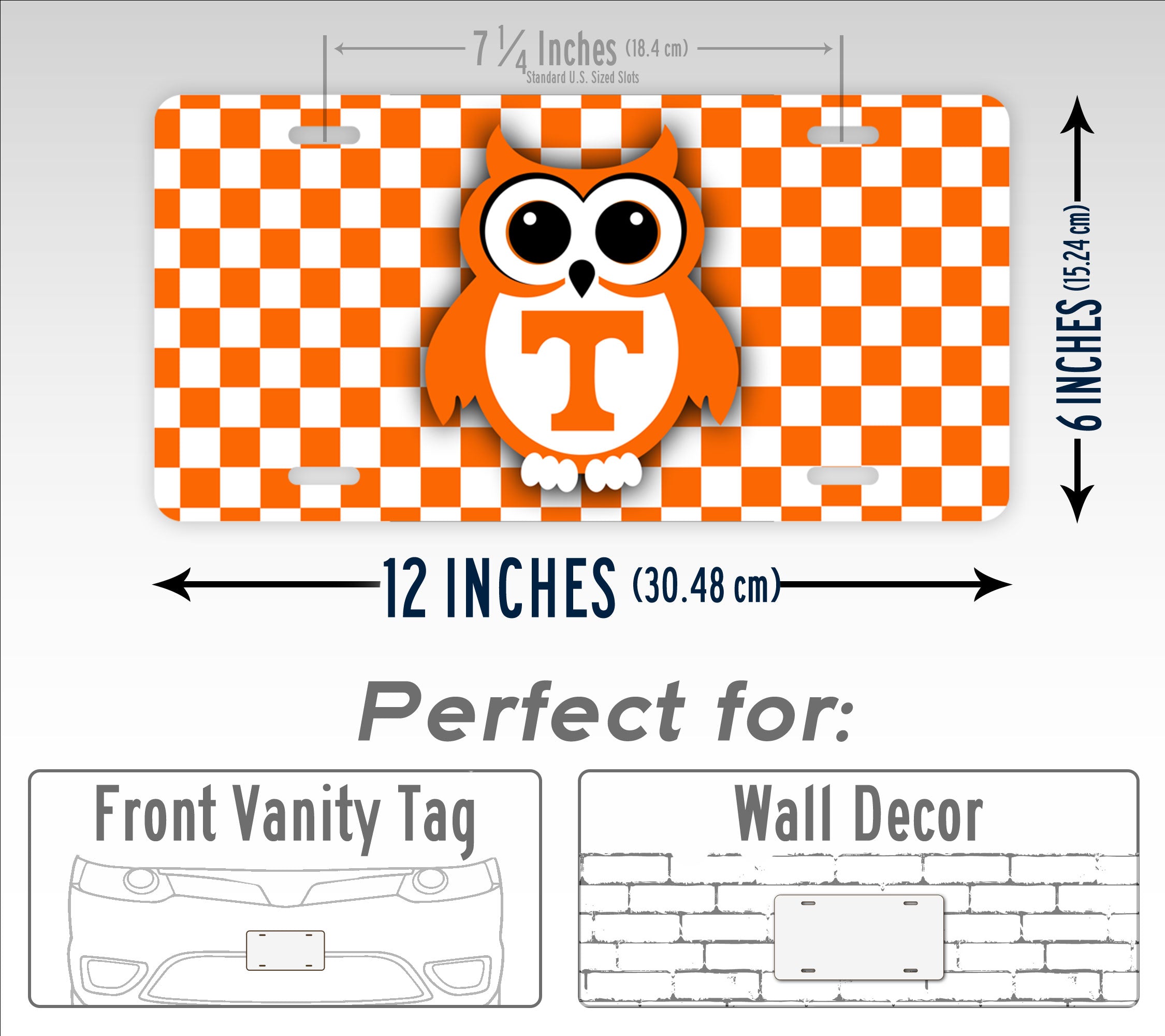 Tennessee Vols Cute Owl Football License Plate