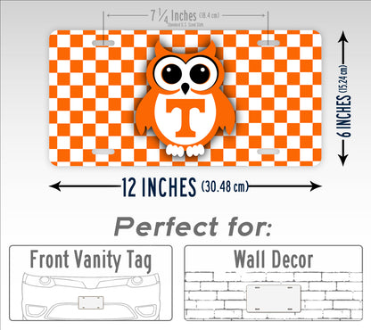 Tennessee Vols Cute Owl Football License Plate