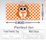 Tennessee Vols Cute Owl Football License Plate