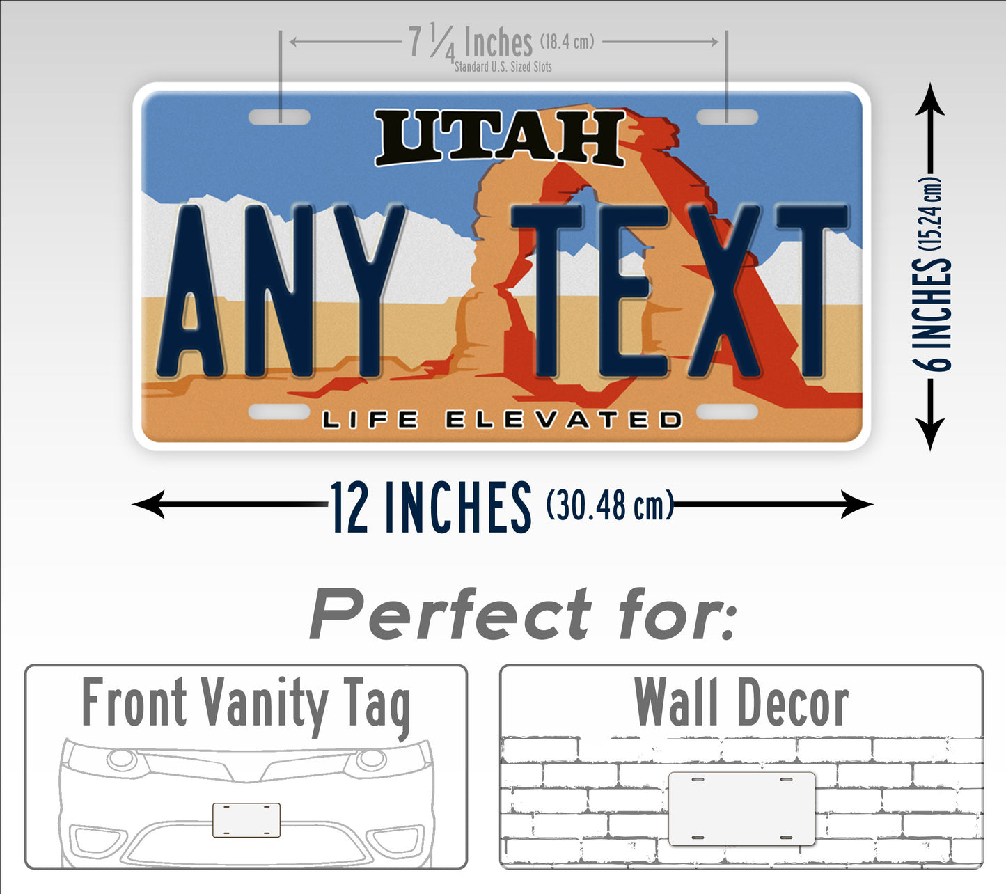 Personalized Utah State Custom License Plate