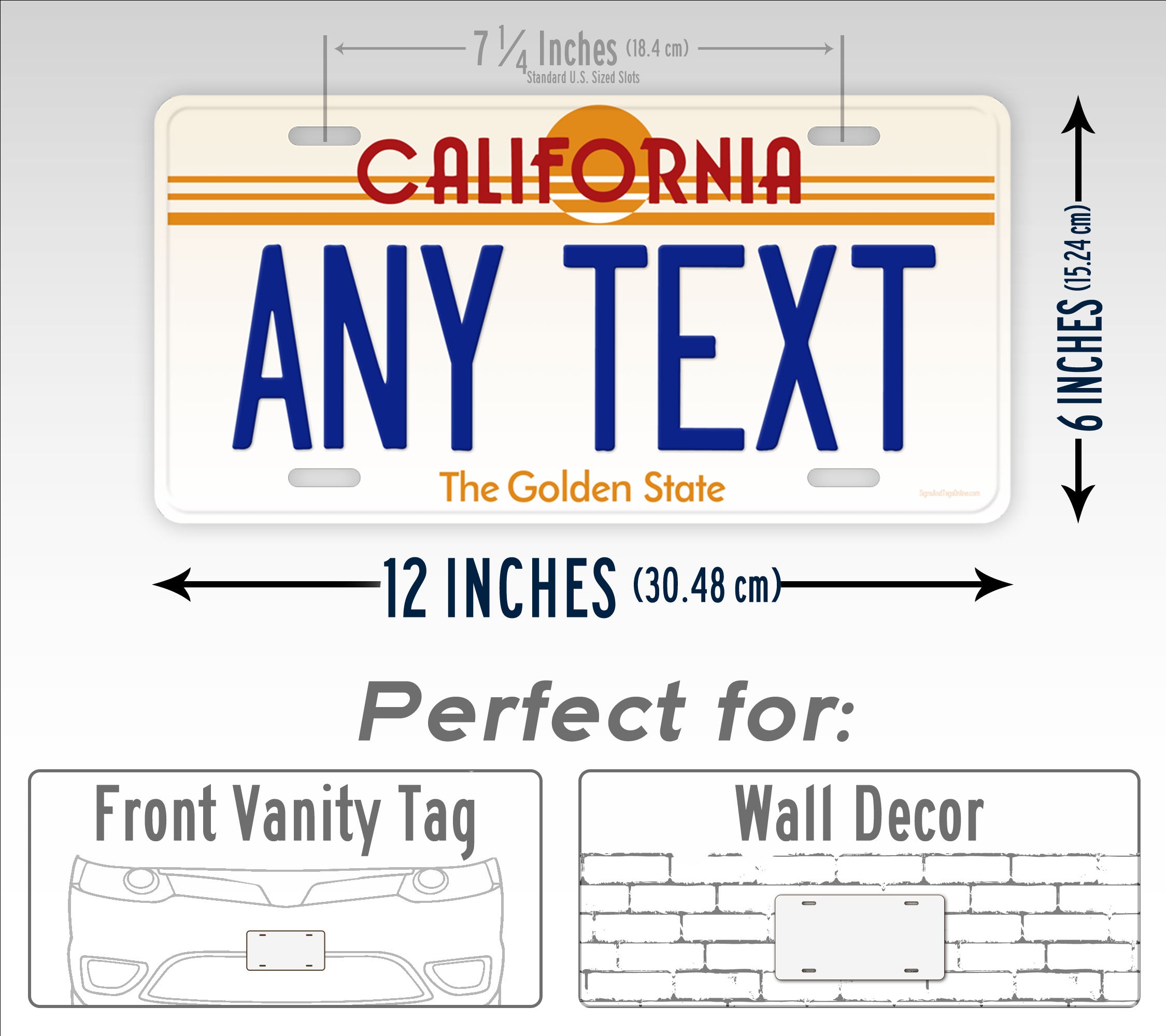 Personalized Vintage California State License Plate Replica
