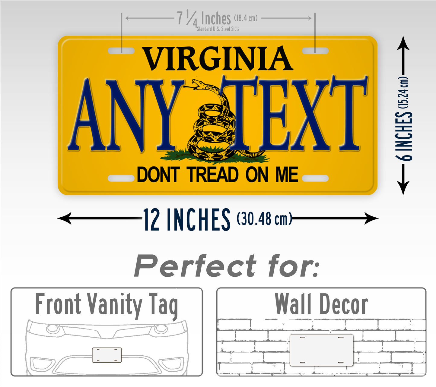 Personalized Virginia Don't Tread On Me State Custom License Plate