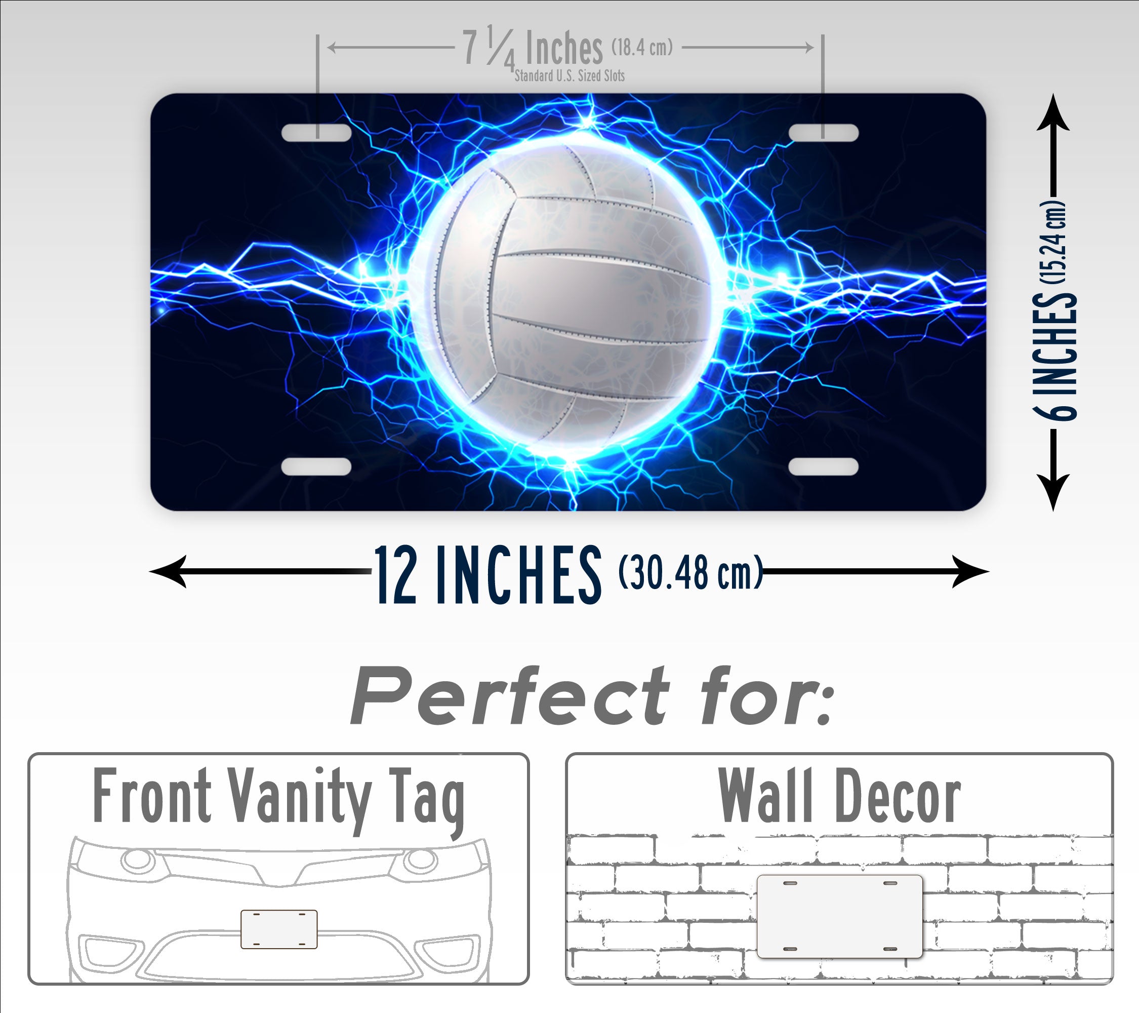 Volleyball Lightning Effect License Plate