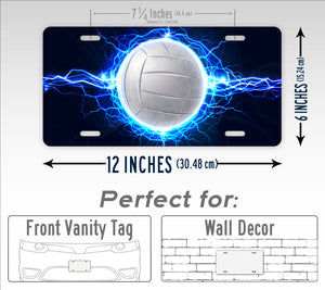 Volleyball Lightning Effect License Plate