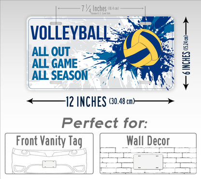 Volleyball -All Out All Game All Season- License Plate