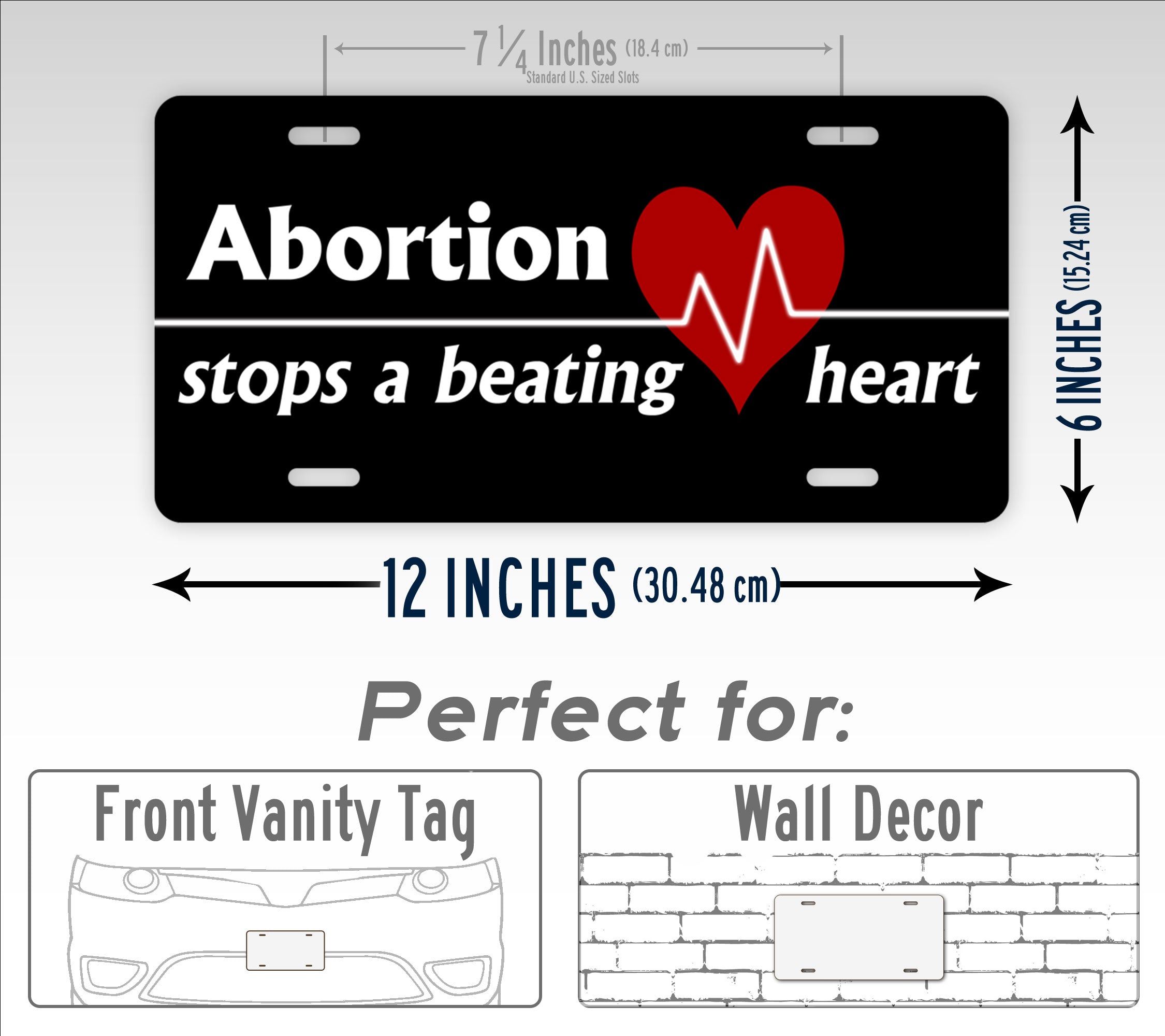 Abortion Stops a Beating Heart Pro Life License Plate