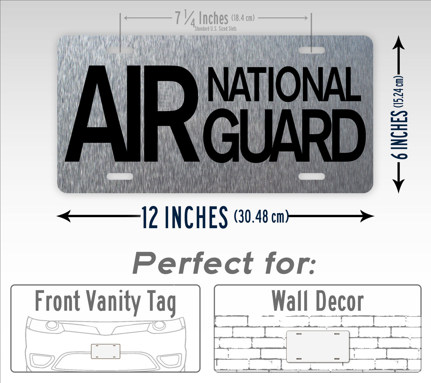 Air National Guard Silver License Plate