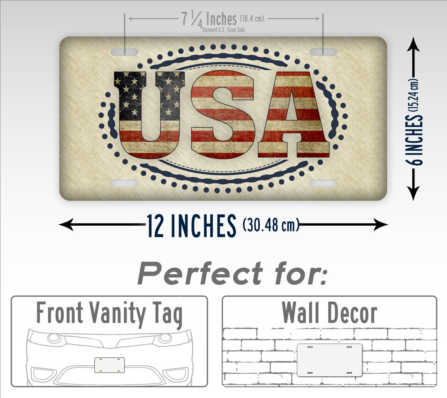 Americana USA Text Patriotic License Plate