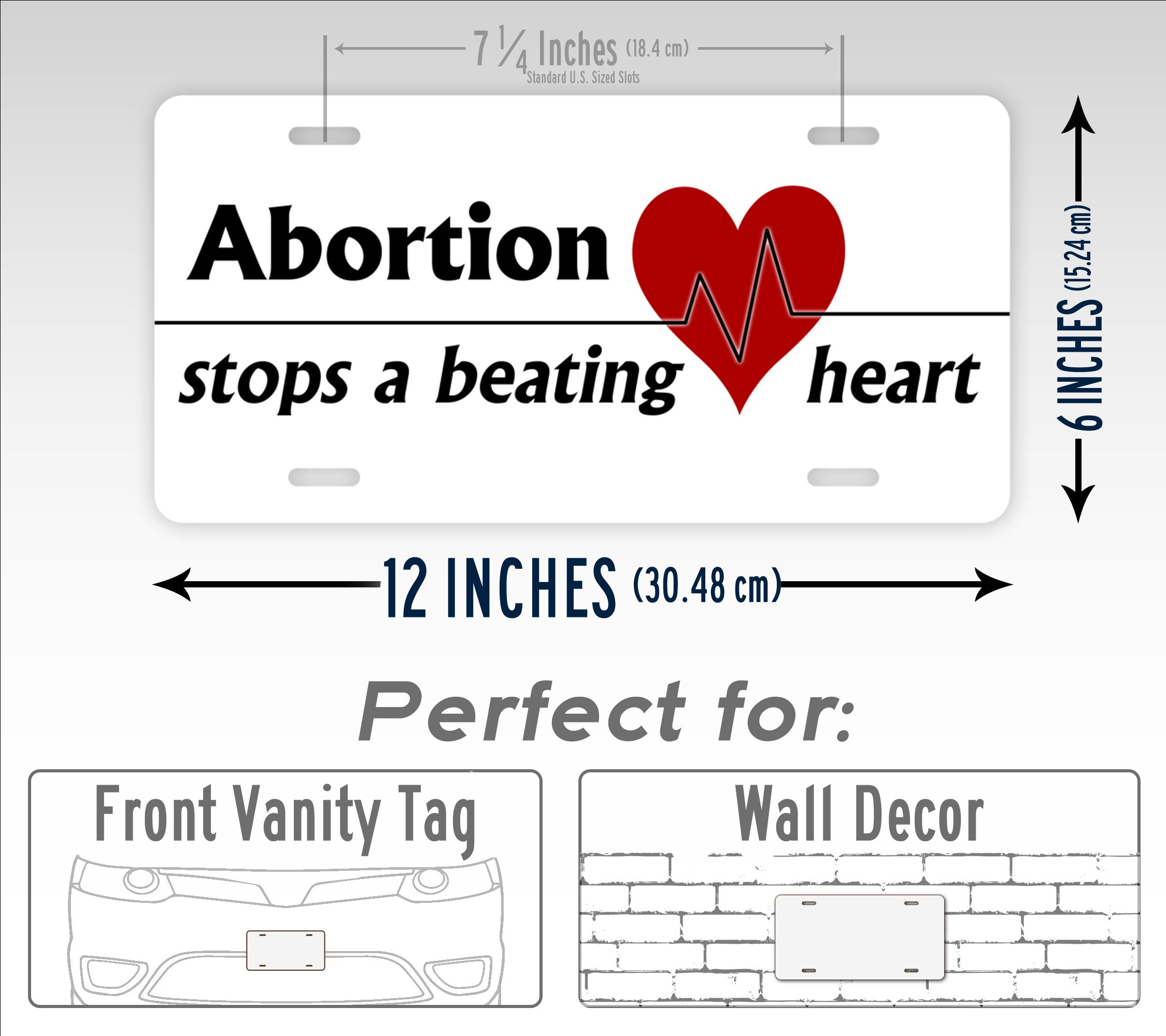 Abortion Stops a Beating Heart Pro Life License Plate