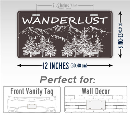 Wanderlust License Plate Adventurist Auto Tag