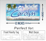 Personalized Name Beach Board Walk View License Plate