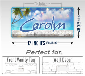 Personalized Name Beach Board Walk View License Plate