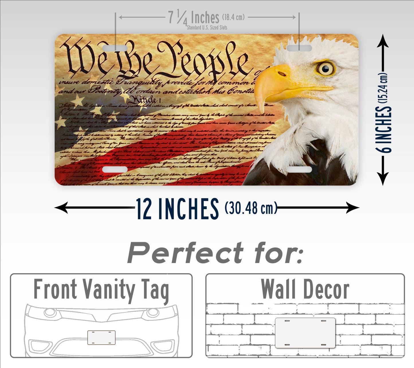 We The People American Flag And Bald Eagle License Plate