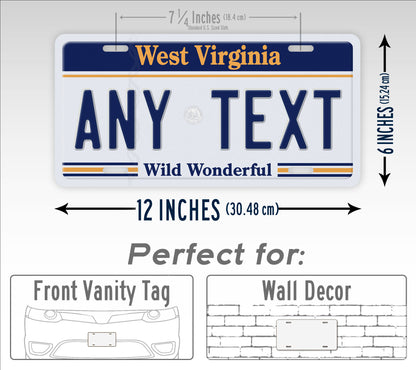 Personalized West Virginia Custom License Plate