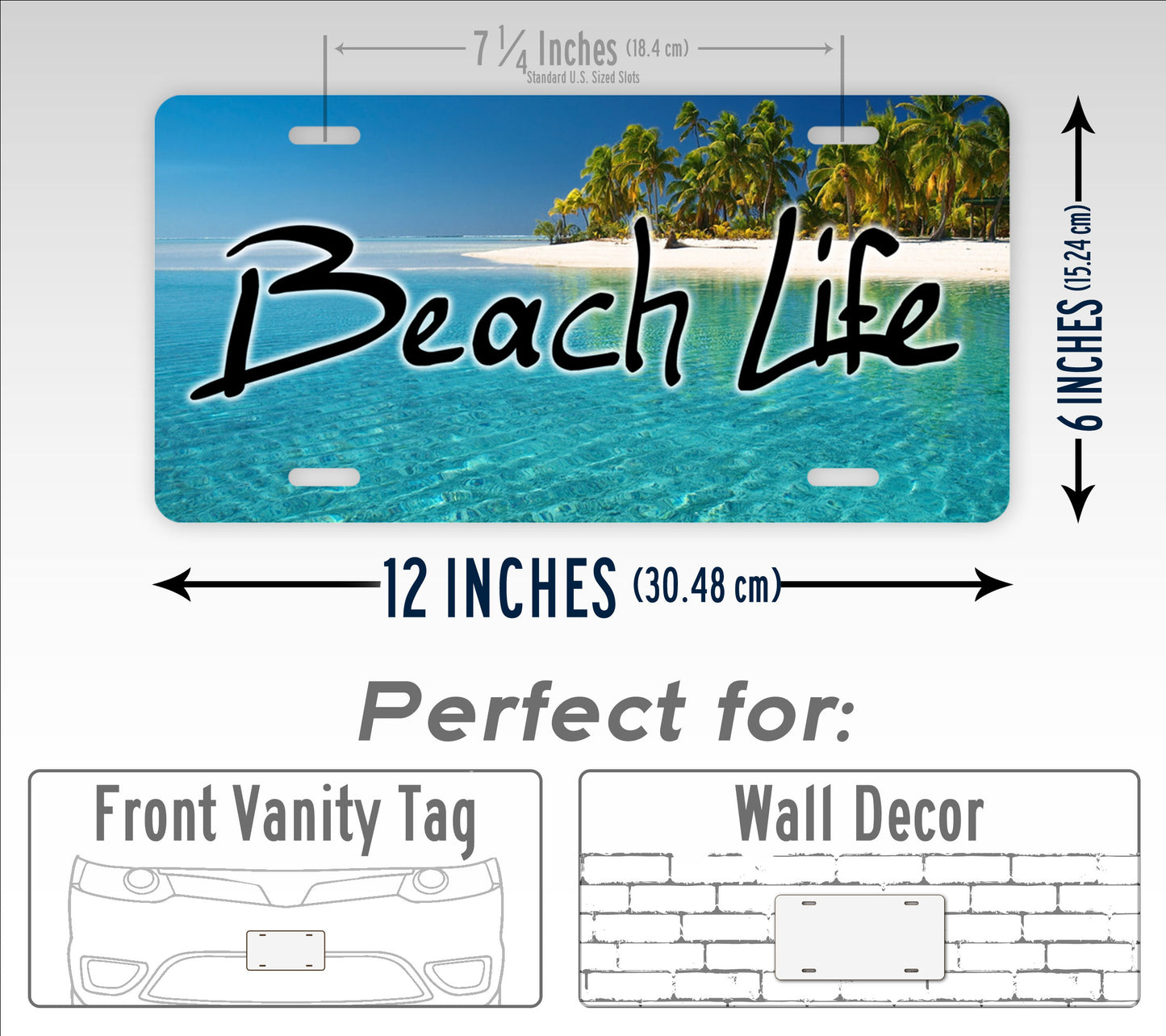 Beach Life HD Photo Background Summer License Plate