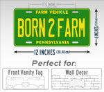 Customized Born2Farm Green License Plate