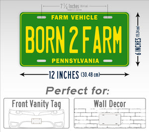 Customized Born2Farm Green License Plate