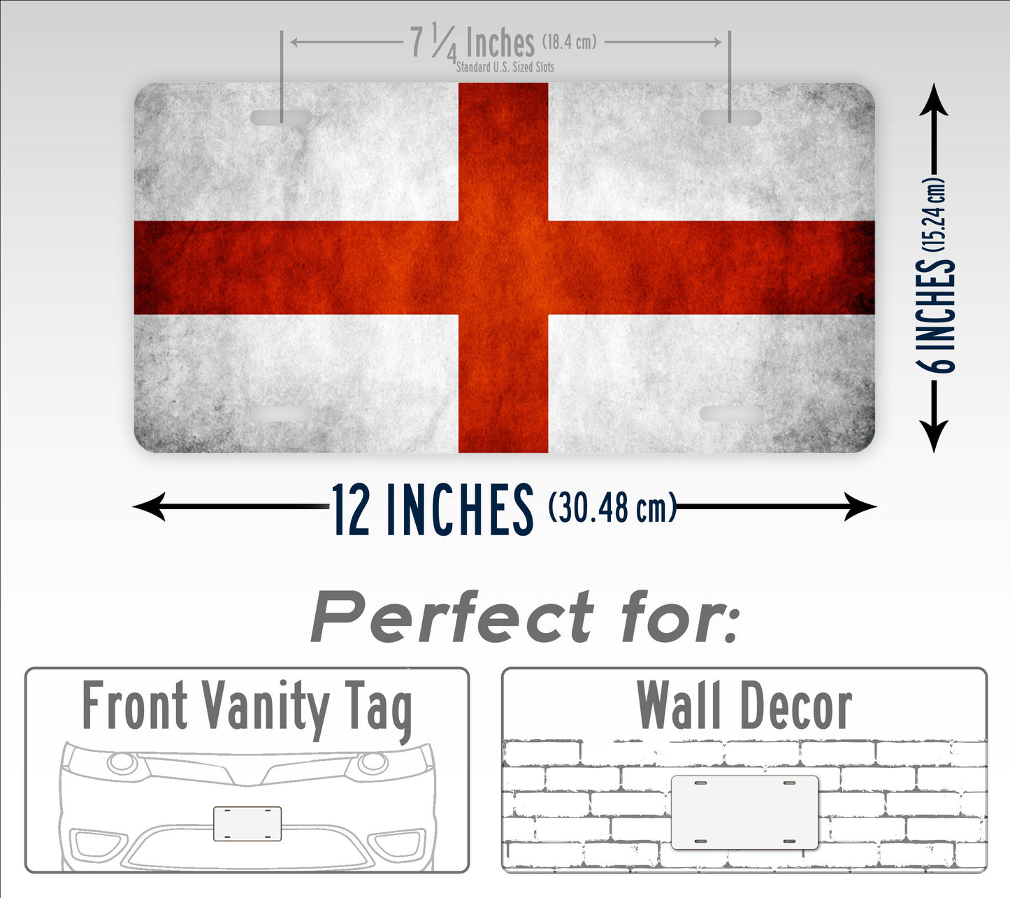 England St. George Cross Flag A.C. Milan License Plate